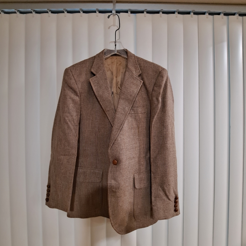 Haggar Brown Checkered Blazer